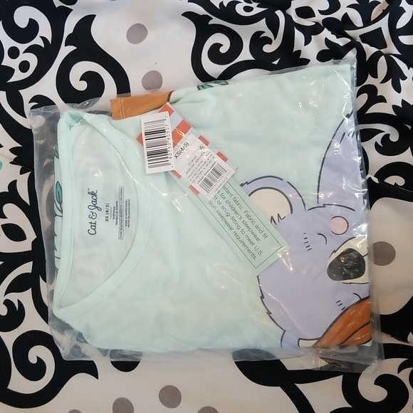 2/$15 CAT & Jack Toddler Moon Light Jade Pajama Set NWT - Picture 4 of 5